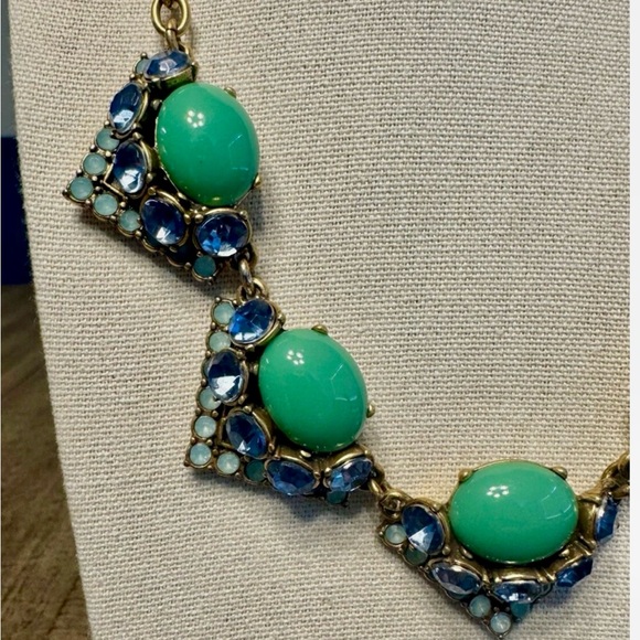 Stella and Dot Statement Blue and Green Crystal Necklace - Picture 4 of 7